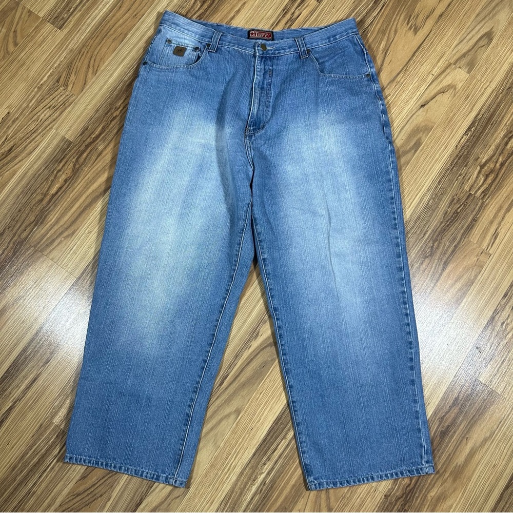 Tuff Men's Blue Denim Baggy Pants Hip-Hop 90s Size 40 Y2K Fashion Vintage